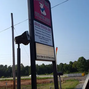 a sign for the restaurant