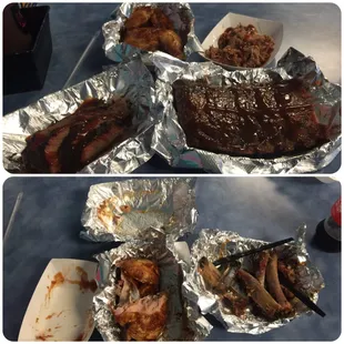 The Mike - before and after! I tapped out with only the chicken left. Take my man card!