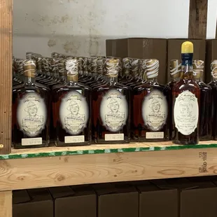 bottles of liquor on a shelf