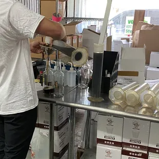 a man working in a warehouse