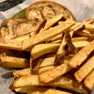 Ham &amp; cheese on rye and the best thick cut fries!!