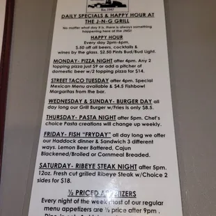 Daily Specials