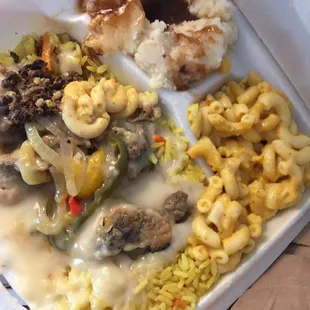 Chicken Liver under the white gravy. God No !