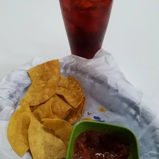 Great chips and salsa served all day