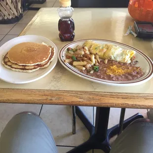 Omelet and pancakes