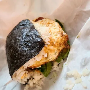 Spam and egg onigirazu deluxe
