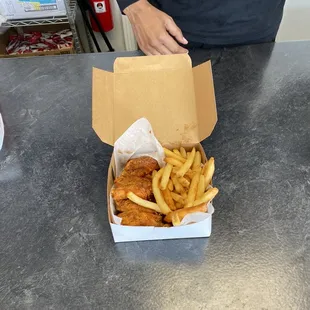 Lemon pepper mild wings and fries