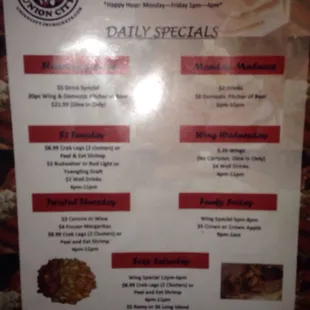 Just the Daily Specials