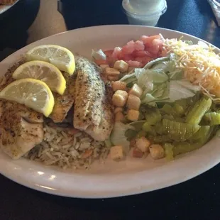 Tilapia and salad!