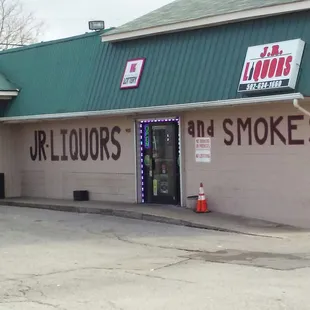  the outside of the building