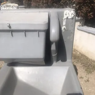 Other side of the dirty broken sink