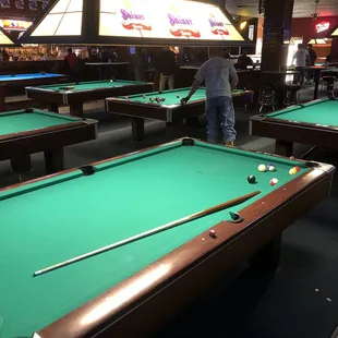 pool tables in a bar