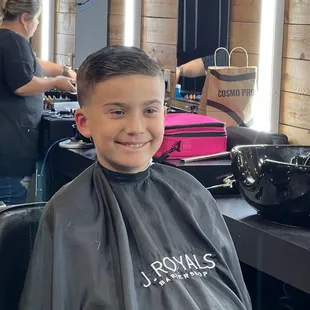 My boy and his fresh cut