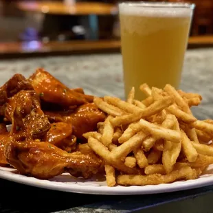 Wings and draft beer