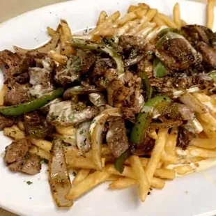 Philly cheese steak fries