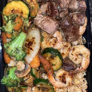 Filet mignon and Shrimp combo plate
