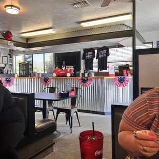 a woman sitting at a table