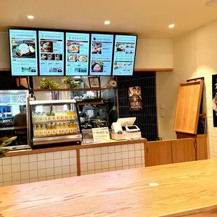 Counter with menu, you can order in register too.