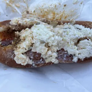 Sloppy good chili slaw dog. Good red pork/beef dog but not a Carolina dog.