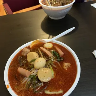 House potato noodle soup (comes with quail eggs, seaweed, bean sprouts, and more!)