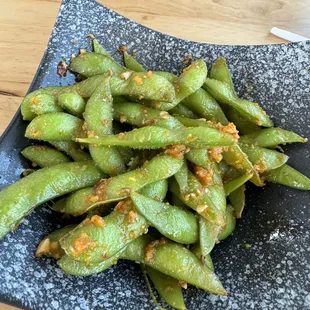 Spicy Garlic Edamame