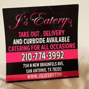 J&apos;s Eatery Information