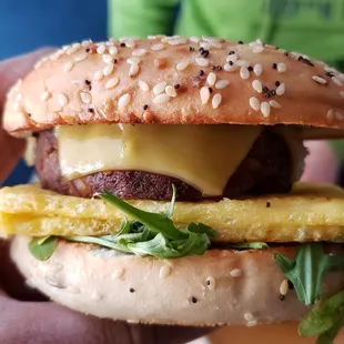 Breakfast bagel sandwich ($9), February 2022 version. Liked the homemade sausage. Just Egg was meh. The original had house-made vegan eggs.