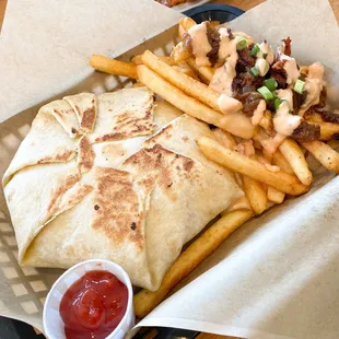 Crunchwrap supreme and animal style fries