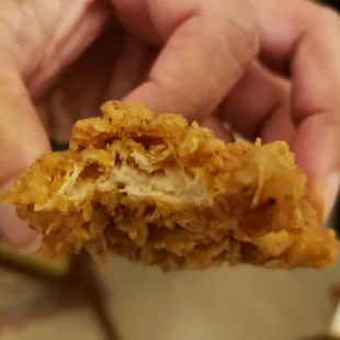 Interior of chickin' fried mushrooms ($10). Not bad, not amazing. Made w/local lion's mane mushrooms.