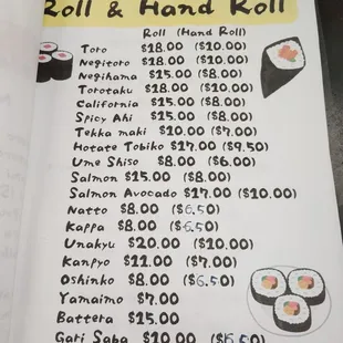 Roll and Hand Roll