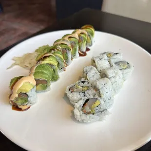 Avocado Lover Roll (Left) Scallop Roll (Right)