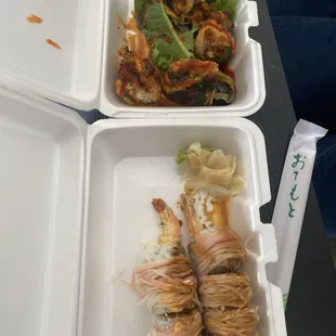 Bottom- sunset roll Top- stuff jalapeños