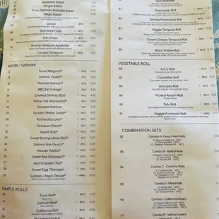 menu