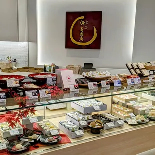 a variety of sweets on display