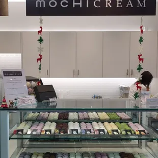 Mochi cream flavors on display