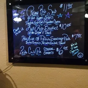 menu