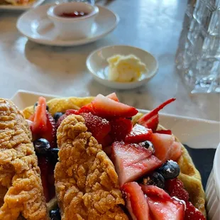Chicken and waffles