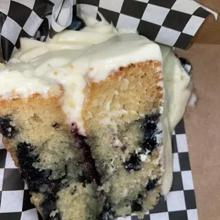 Blueberry Cream Cake Slice