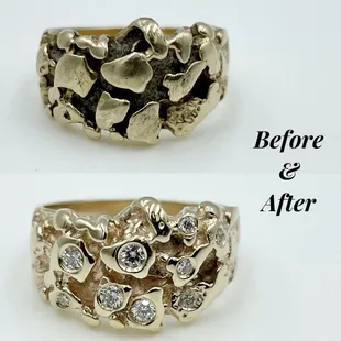 Before and after jewelry repairs, nuggets