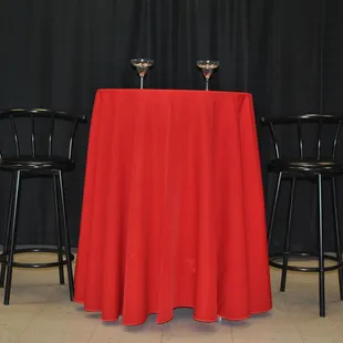 This is our cocktail tall table we also rent those bar stools.
