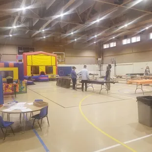 Our set up at whitting center with 4in1 combo, toddler 2in1 combo, and soft play for their fall festival