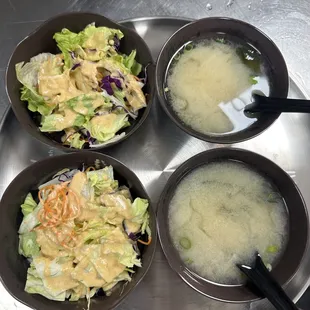 Miso soup &amp; salad