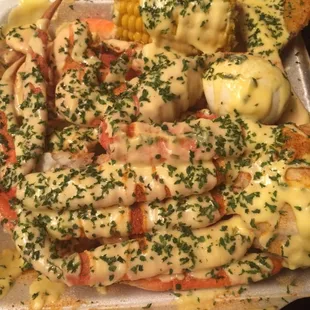 crab, corn, and cheese