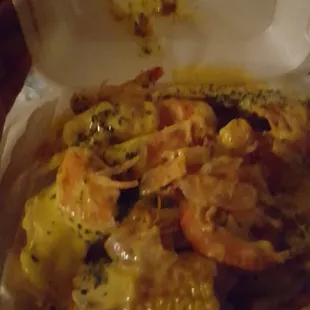 Sorry already ate some shrimp the sauce is good and garlicky!