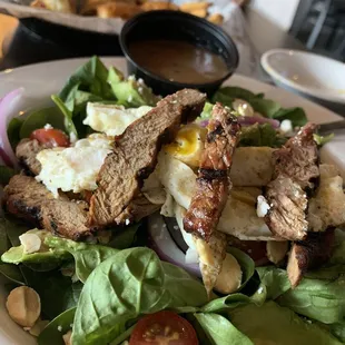 Powerhouse Salad with steak and a fried egg