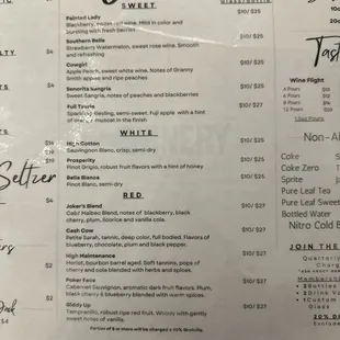 Wine menu