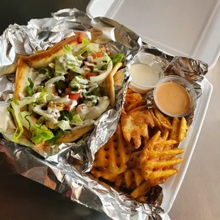 a sandwich and french fries