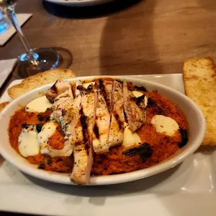 Spaghetti squash with chicken.