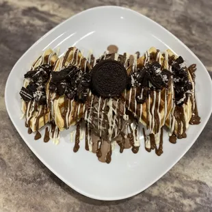Ice cream Oreos waffles