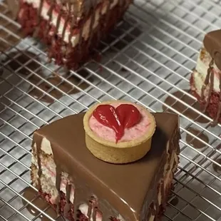 Red velvet strawberry cake